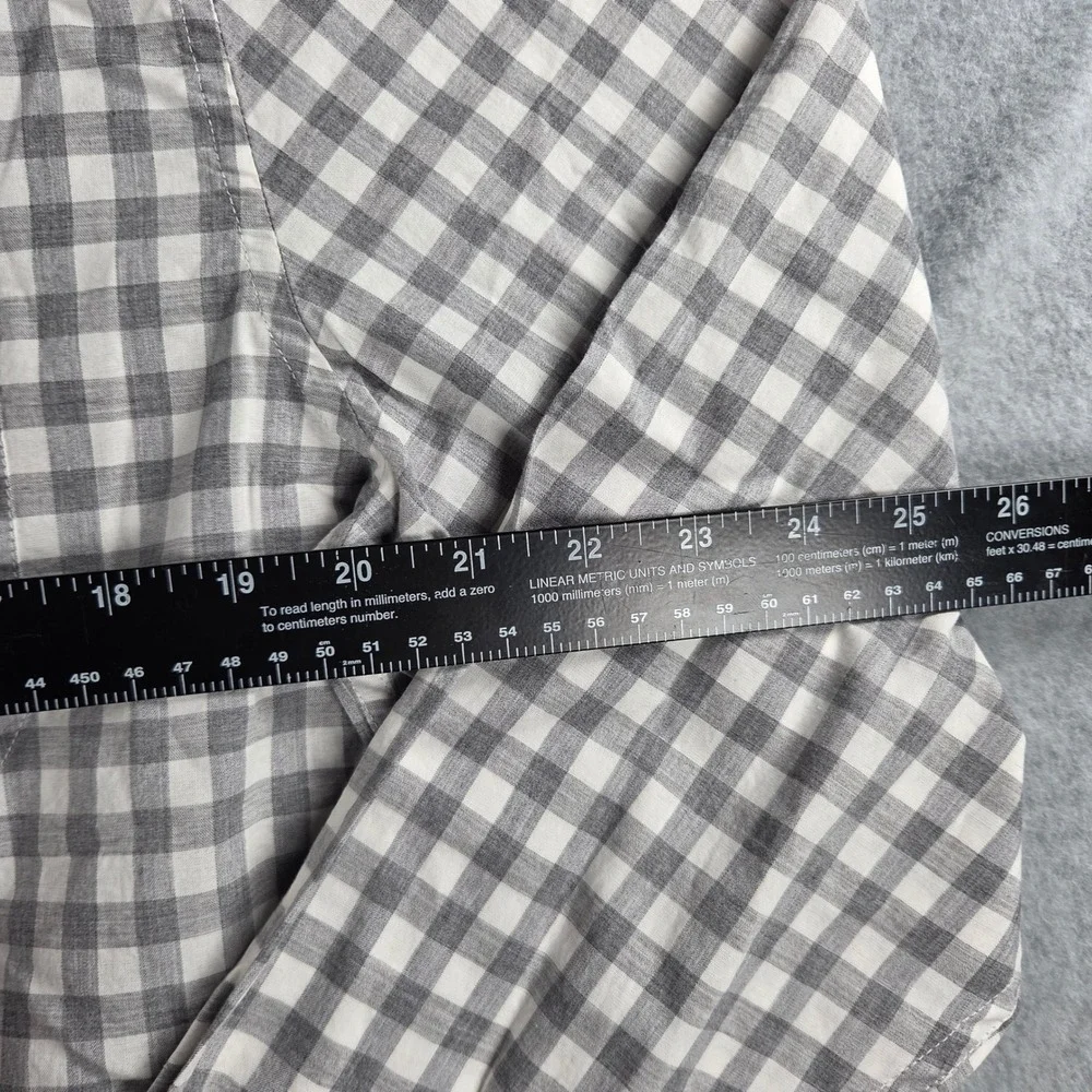 J.Crew Secret Wash Shirt Mens L Grey White Gingham Classic Fit BN126 NEW